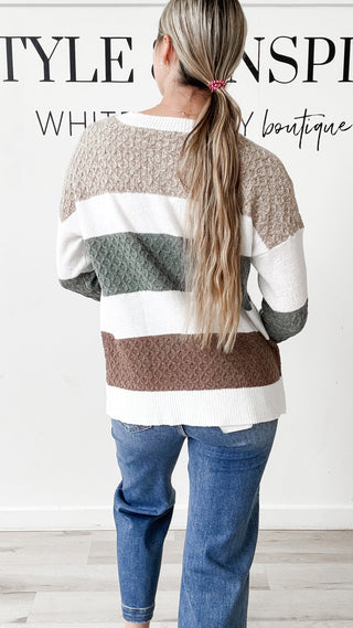 Cindy Color Block Crew Neck Sweater