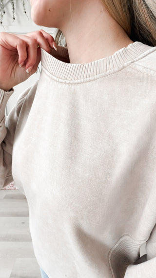 Kora Acid Washed Side Rib Sweatshirt