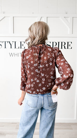 Jenna Floral Mini Ruffle Detail Blouse