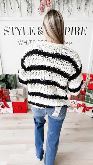 Gloria Stripe Loose Knit Caradigan