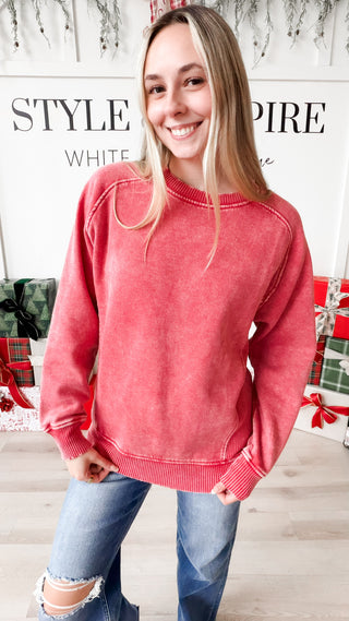 Kora Acid Washed Side Rib Sweatshirt