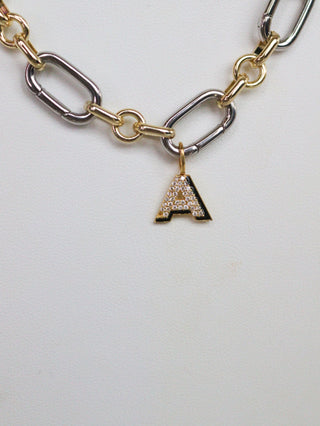 Charm Bar Drop Shadow Initial Charms