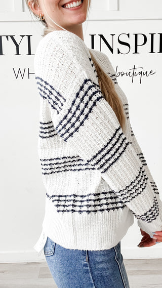 Zoey Texture Stripe Sweater