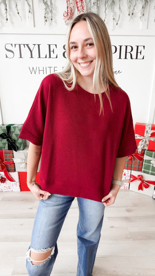 Macie Double Knit Half Sleeve Top