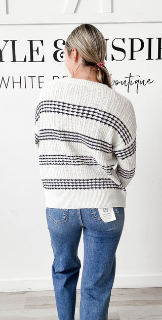Zoey Texture Stripe Sweater