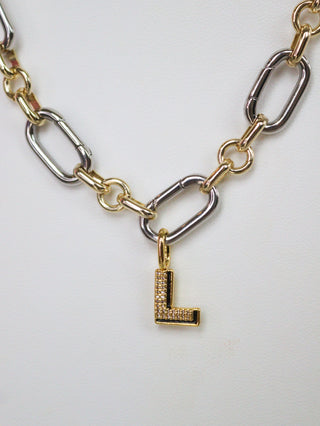 Charm Bar Drop Shadow Initial Charms
