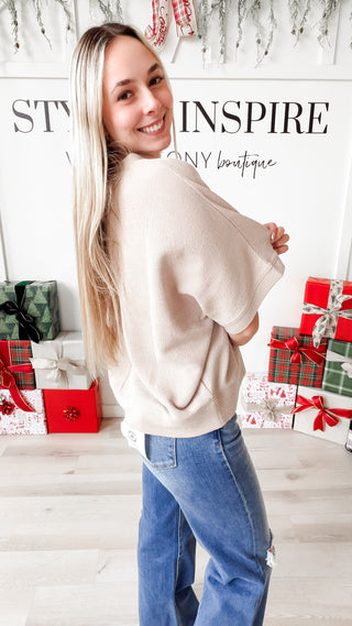 Macie Double Knit Half Sleeve Top