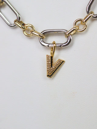 Charm Bar Drop Shadow Initial Charms