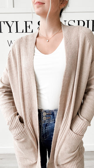 Bethany Ribbed Trim Cardigan