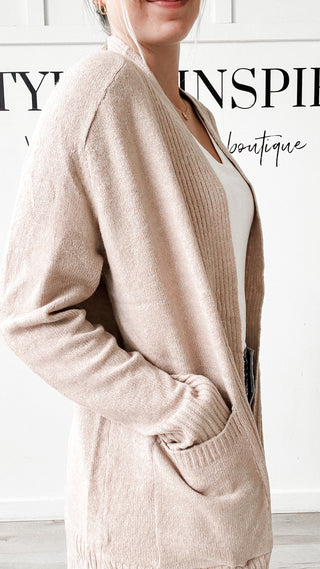 Bethany Ribbed Trim Cardigan