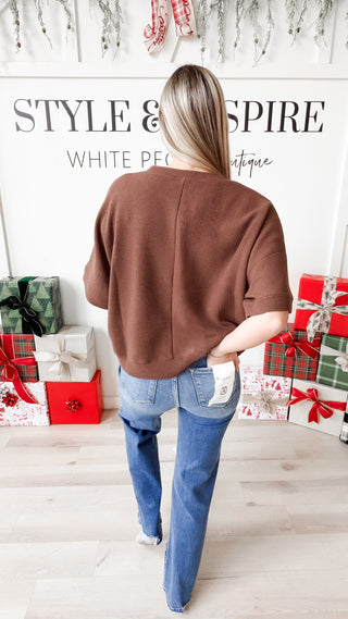 Macie Double Knit Half Sleeve Top