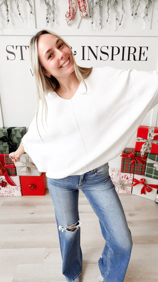Faye V-Neck Dolman Sweater