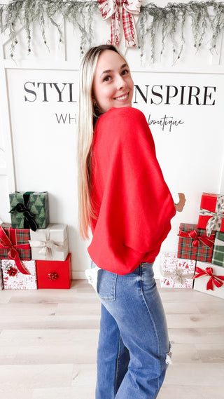 Faye V-Neck Dolman Sweater