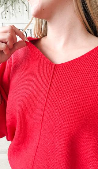 Faye V-Neck Dolman Sweater