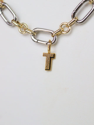 Charm Bar Drop Shadow Initial Charms