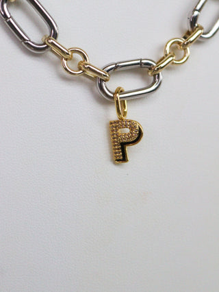 Charm Bar Drop Shadow Initial Charms