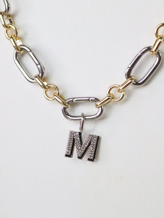 Charm Bar Drop Shadow Initial Charms