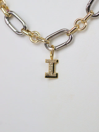 Charm Bar Drop Shadow Initial Charms