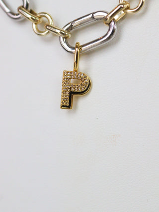 Charm Bar Drop Shadow Initial Charms