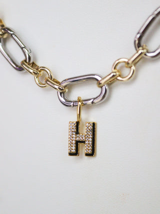 Charm Bar Drop Shadow Initial Charms