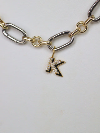 Charm Bar Drop Shadow Initial Charms