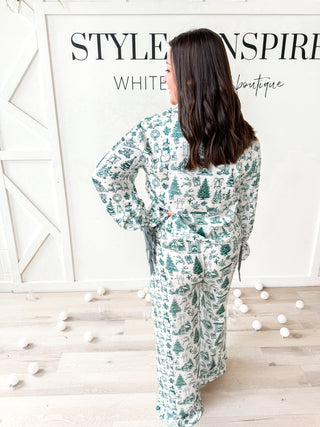 Christmas Satin Gingham Tie PJ Set