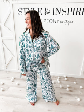Christmas Satin Gingham Tie PJ Set
