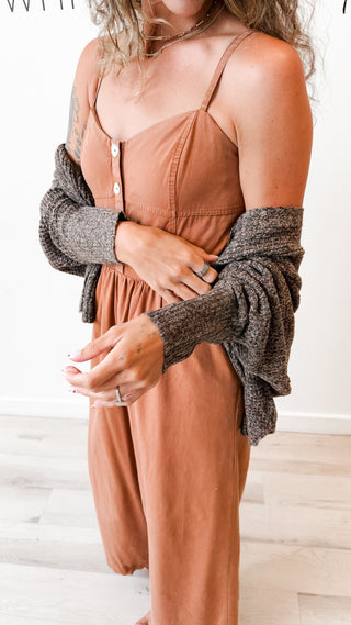 Lenore Ribbed Waffle Knit Open Cardigan