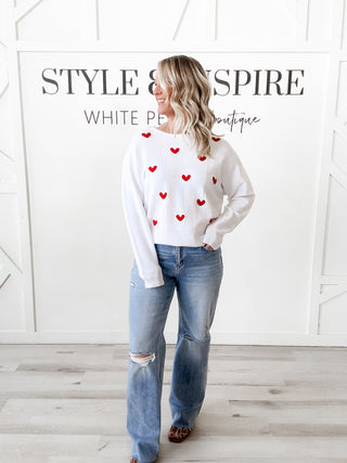 Amira Raised Hearts Sweater