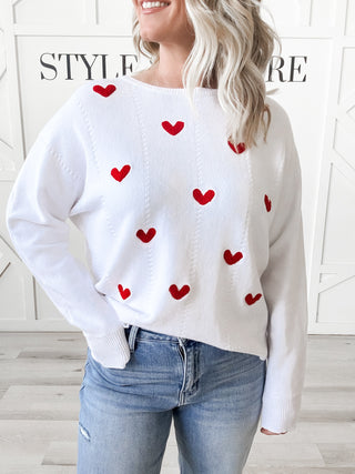 Amira Raised Hearts Sweater