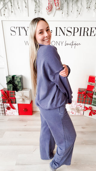 Dallas French Terry Waffle Wide Pant