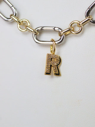 Charm Bar Drop Shadow Initial Charms