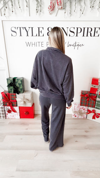 Trisha Washed Half Snap Sweatshirt