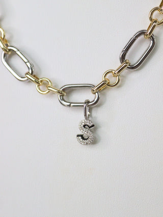 Charm Bar Drop Shadow Initial Charms