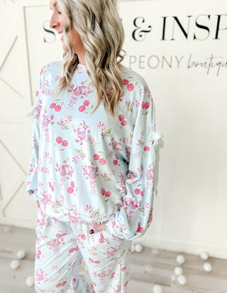 Martini Santa Velvet Bow Sweatshirt