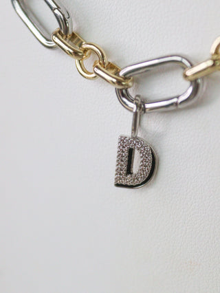 Charm Bar Drop Shadow Initial Charms
