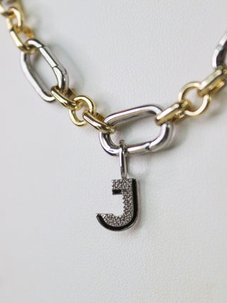 Charm Bar Drop Shadow Initial Charms