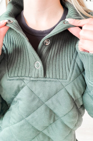 Anya Quilted 1/4 Snap Pullover