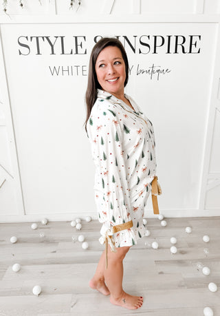 Tree & Bow Satin PJ Set