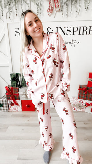 Stripe Santa Pajama Set