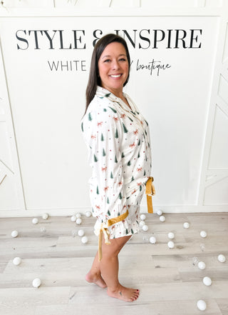 Tree & Bow Satin PJ Set