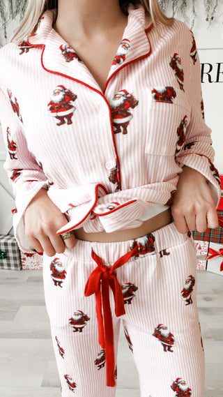 Stripe Santa Pajama Set