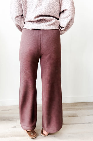 Donna Cloudy Knit Wide Leg Pants
