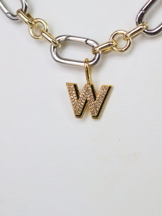 Charm Bar Drop Shadow Initial Charms