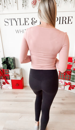 Adelyn Fine Ribbed Henley Top