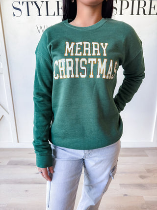 Merry Christmas Foil Graphic Sweatshirt *Final Sale*