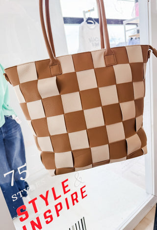 Courtney Checkered Tote
