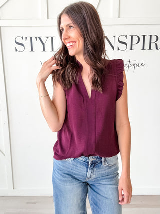 Wanda Frilled Split V Airflow Top