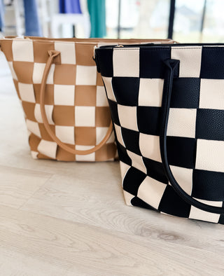 Courtney Checkered Tote