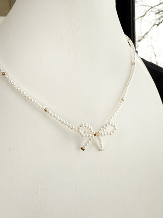 Beaded Bow Necklace.  *Final Sale*